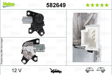 Valeo Rear Wiper Motor for Peugeot, Citroen & more, OEM quality, OEM 9812673080, MPN 582649