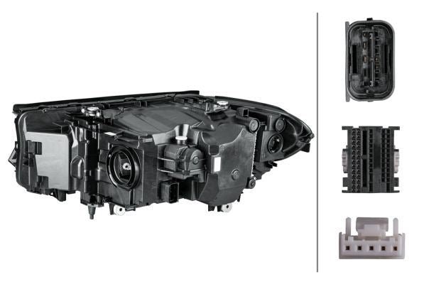 BMW 5 Series Right Headlight, Hella OEM, OEM 63117214958 - View 2