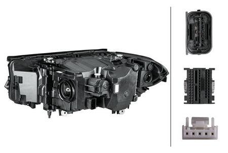 BMW 5 Series Right Headlight, Hella OEM, OEM 63117214958 - View 2