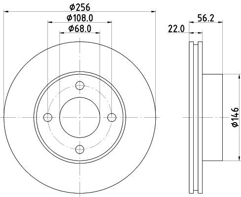 Hella Brake Disc for AUDI, OEM quality, OEM 895615301A - View 2