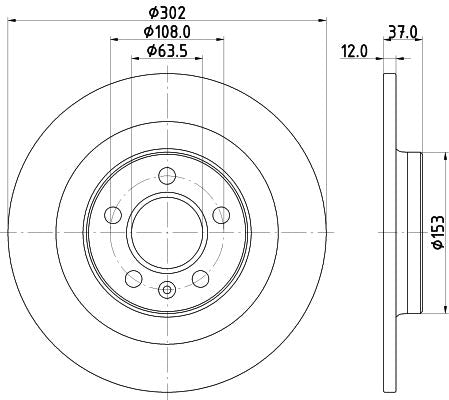 Volvo XC40 Brake Disc, Hella OEM, OEM 31471477 - View 4