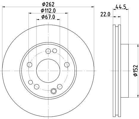 Mercedes-Benz 190 Brake Disc, Hella OEM, OEM 2014211312 - View 2