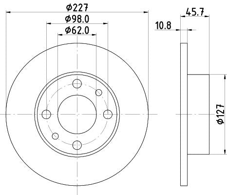 Hella Brake Disc for FSO, FIAT & more, OEM quality, OEM 16500253 - View 2
