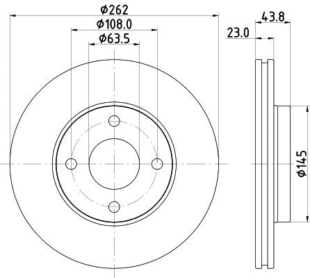 Hella Brake Disc for FORD, OEM quality, OEM 2095058 - View 2