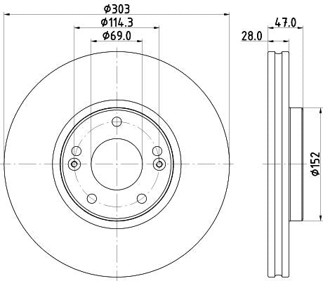 Hyundai Grandeur Brake Disc, Hella OEM, OEM 5171239900 - View 3
