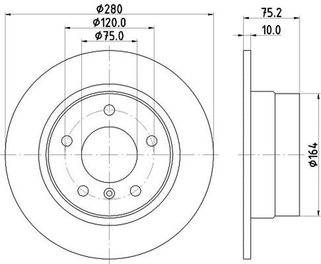 BMW Z4 Coupe Brake Disc, Hella OEM, OEM 34216752545 - View 4