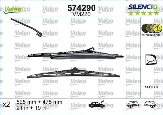 Valeo Front Wiper Blade Set for Seat, Skoda & more, OEM quality, OEM 1J0998003, MPN 574290