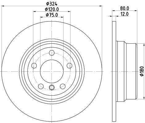BMW X5 Brake Disc, Hella OEM, OEM 1164911 - View 3