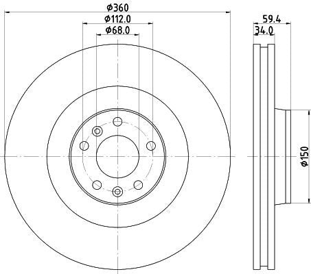 Hella Brake Disc for AUDI & Volkswagen, OEM quality, OEM 3D0615301F - View 3