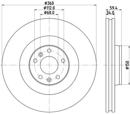 Hella Brake Disc for AUDI & Volkswagen, OEM quality, OEM 3D0615301F - View 3