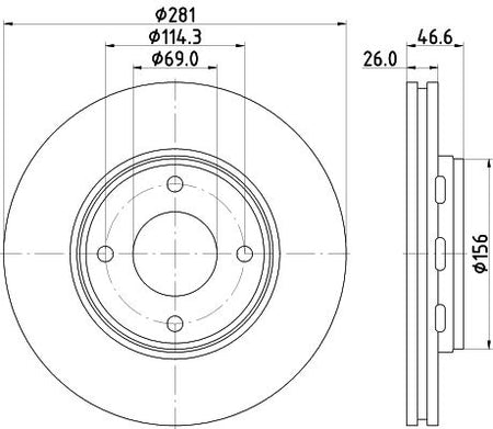 Hella Brake Disc for Smart & Mitsubishi, OEM quality, OEM 4544210312 - View 4