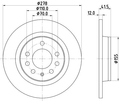 Hella Brake Disc for Saturn, Pontiac & more, OEM quality, OEM 15147719 - View 2