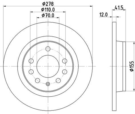 Hella Brake Disc for Saturn, Pontiac & more, OEM quality, OEM 15147719 - View 2