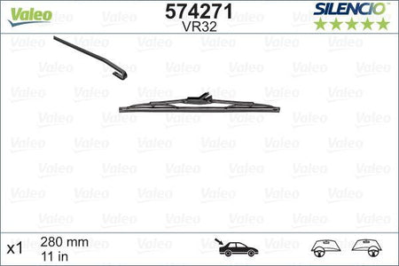 Valeo Rear Wiper Blade for Nissan, Seat & more, OEM quality, OEM 1075362, MPN 574271