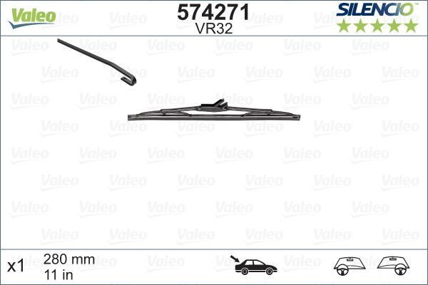 Valeo Rear Wiper Blade for Nissan, Seat & more, OEM quality, OEM 1075362, MPN 574271