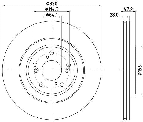 Honda Cr-V V Brake Disc, Hella OEM, OEM 45251TNYE01 - View 4