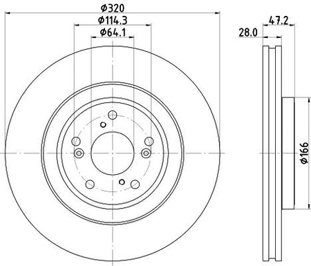 Honda Cr-V V Brake Disc, Hella OEM, OEM 45251TNYE01 - View 4