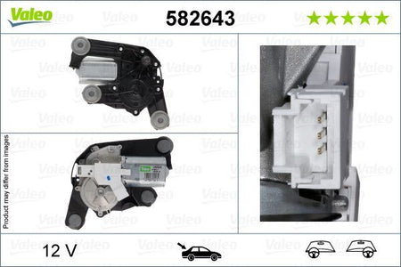 Citroen C5 Rear Wiper Motor, Valeo OEM, OEM 6405LF, MPN 582643