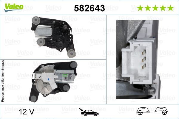 Citroen C5 Rear Wiper Motor, Valeo OEM, OEM 6405LF, MPN 582643