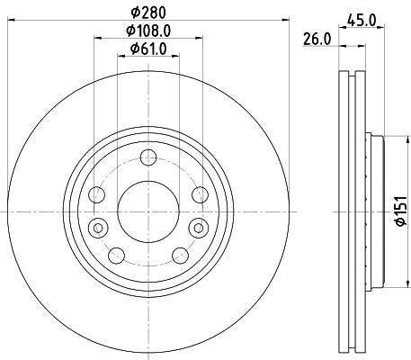 Mercedes-Benz Citan Box Body/mpv Brake Disc, Hella OEM, OEM 402068234R - View 3