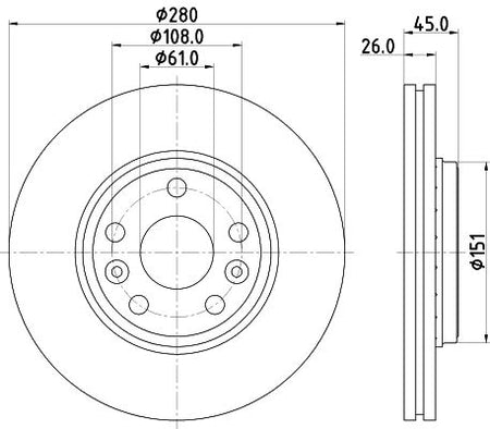 Mercedes-Benz Citan Box Body/mpv Brake Disc, Hella OEM, OEM 402068234R - View 3