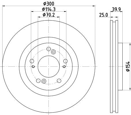Honda S2000 Brake Disc, Hella OEM, OEM 45251S2A000 - View 3