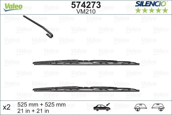 Land Rover Discovery Front Wiper Blade Set, Valeo OEM, OEM VM210, MPN 574273