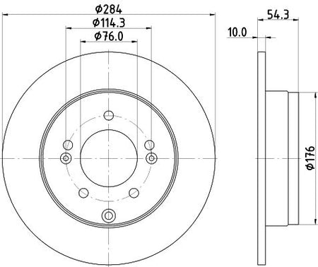 Hella Brake Disc for Hyundai & KIA, OEM quality, OEM 584113K100 - View 2