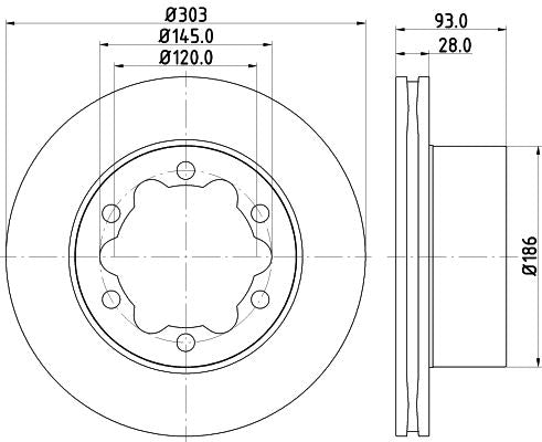 Hella Brake Disc for Volkswagen & Mercedes-Benz, OEM quality, OEM 2E0615601, MPN 8DD 355 118-061