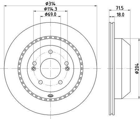 KIA Sorento III Brake Disc, Hella OEM, OEM 58411C5700 - View 2