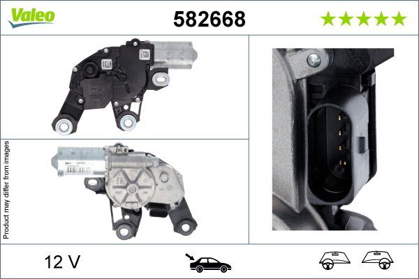 Porsche Macan Rear Wiper Motor, Valeo OEM, OEM 95B955711, MPN 582668