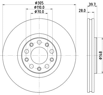 Hella Brake Disc for FIAT & JEEP, OEM quality, OEM 51937304 - View 4