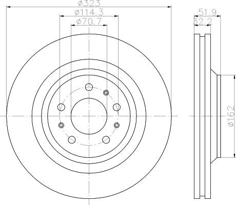 Hella Brake Disc for Cadillac, OEM quality, OEM 89047762 - View 4