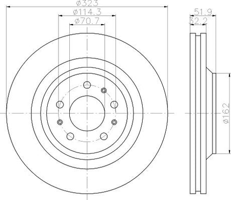 Hella Brake Disc for Cadillac, OEM quality, OEM 89047762 - View 4