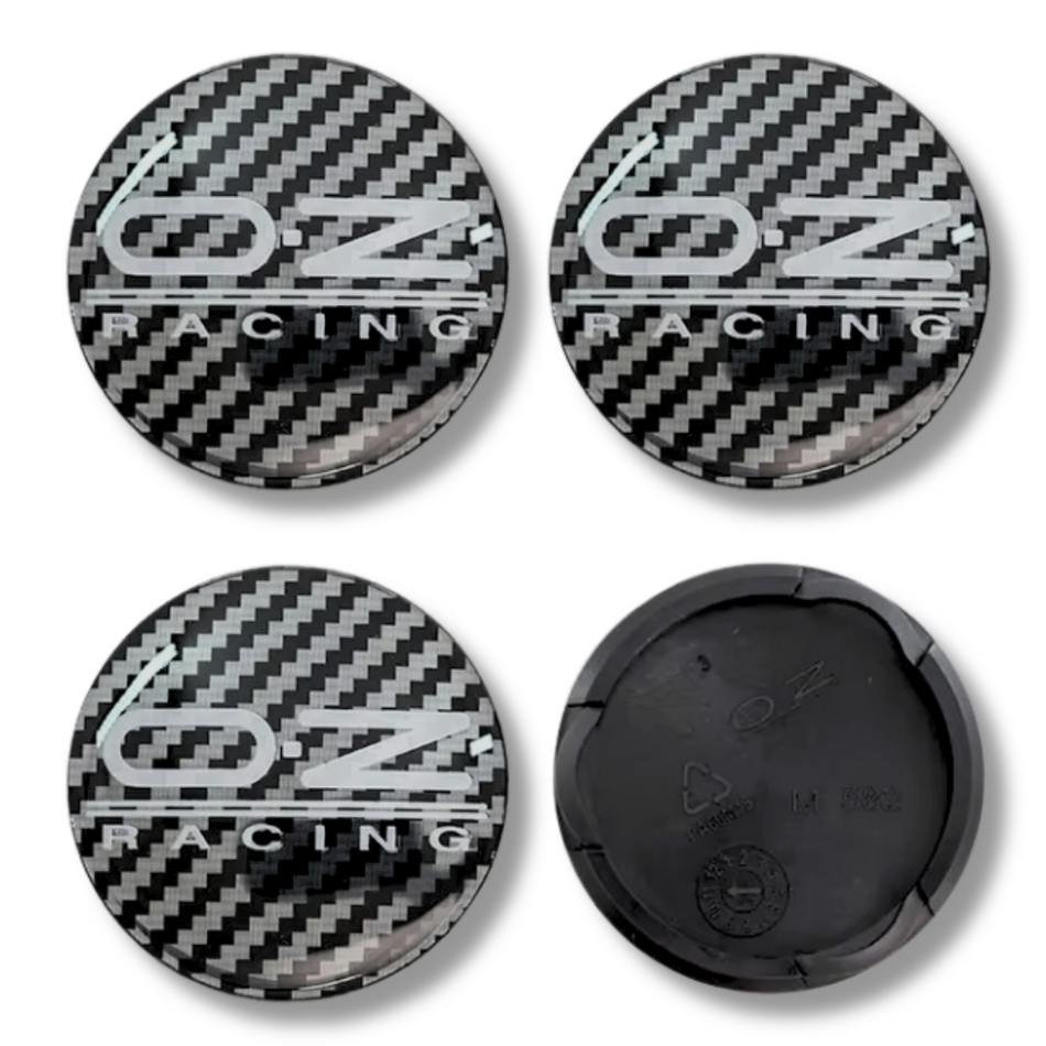 OZ Racing 55mm Carbon Look plastic Centre Caps Set, set of 4, OEM M595