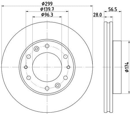 Hyundai H350 Bus 2.5 Crdi Brake Disc, Hella OEM, OEM 5176159000 - View 3