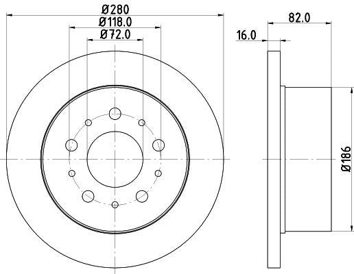 Hella Brake Disc for FIAT, Peugeot & more, OEM quality, OEM 1607880480 - View 3