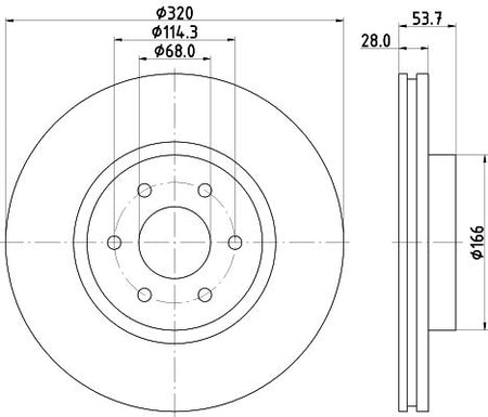 Nissan Navara Pickup Brake Disc, Hella OEM, OEM 402065XA0A - View 3