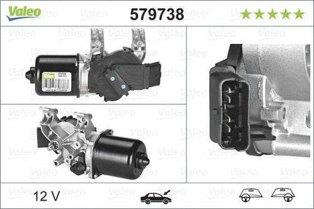Renault Clio Front Wiper Motor, Valeo OEM, OEM 7701061590, MPN 579738