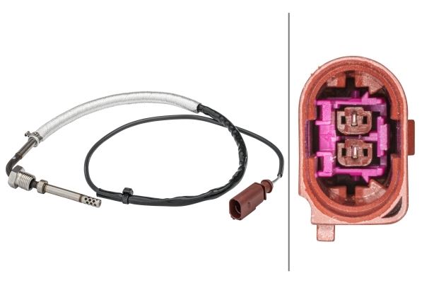 Audi A4 B7 Exhaust Gas Temperature Sensor, Hella OEM, OEM 8E0906088, MPN 6PT 358 181-521