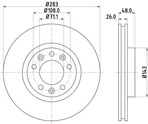 Hella Brake Disc for Citroen, OEM quality, OEM 00004249L3 - View 2