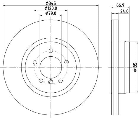 BMW 7 Brake Disc, Hella OEM, OEM 1166129 - View 4