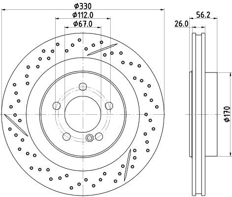 Mercedes-Benz CLK Convertible Brake Disc, Hella OEM, OEM 1714230212 - View 4
