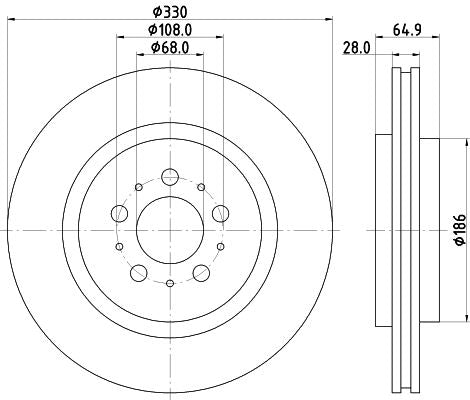 Volvo V70 II Brake Disc, Hella OEM, OEM 30645223 - View 3