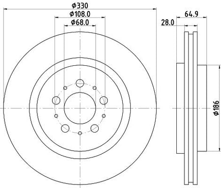 Volvo V70 II Brake Disc, Hella OEM, OEM 30645223 - View 3