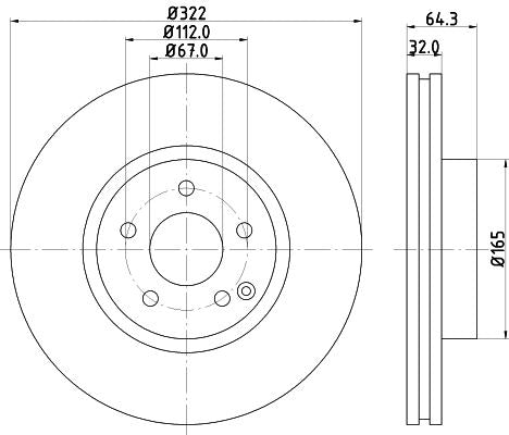 Hella Brake Disc for Mercedes-Benz, OEM quality, OEM 0004211212 - View 2