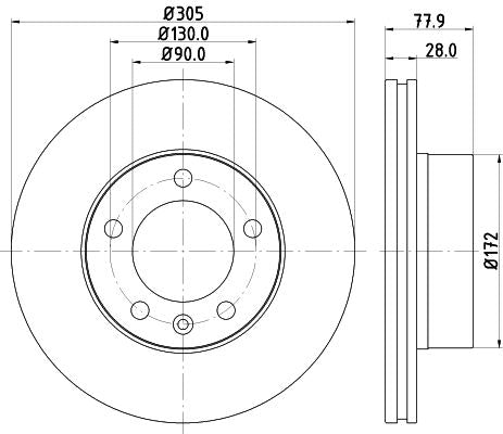 Renault Master II Van Brake Disc, Hella OEM, OEM 4020600QAD - View 4