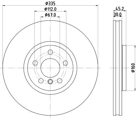 Hella Brake Disc for MINI & BMW, OEM quality, OEM 34106881045, MPN 8DD 355 133-111