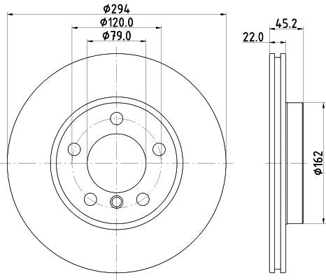 MINI Paceman Brake Disc, Hella OEM, OEM 34119804828 - View 4
