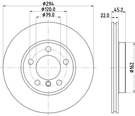MINI Paceman Brake Disc, Hella OEM, OEM 34119804828 - View 4